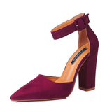 Funki Buys | Shoes | Women's High Block Heel Flock Party Shoe