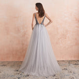 Women's Long Chiffon Tulle Prom Dress - Dark Gray - Dress - 22W - Chiffon/Tulle - image 47