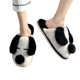 Women's Cute Animal Cartoon Dog Slippers - Black/White - Slippers - XXL - Plush/Rubber - image 3