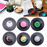 Funki Buys | Coasters | Vinyl Record C... - 6 Pcs / Record Coaster Set + Holder / BPA Free Plastic / 4.13" x 0.98" - image 11