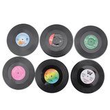 Funki Buys | Coasters | Vinyl Record C... - 6 Pcs / Record Coaster Set + Holder / BPA Free Plastic / 4.13" x 0.98" - image 12