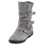 Funki Buys | Boots | Women's Buckled Suede Snow Ankle Boots - Gray : Suede Ankle Boot / 43 B / PU Suede Leather - image 14