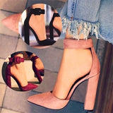 Funki Buys | Shoes | Women's High Block Heel Flock Party Shoe