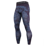Men's Compression Running Cycling Tights - Dark Blue - KC211 / Fitness Pants - XXXL - Polyester Spandex - image 6