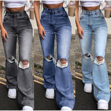 Women's Vintage Ripped Bell Bottom Jeans - Black - A / Harajuku Jeans - XXXL - Polyester Denim - image 7