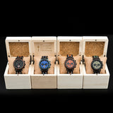 Men's Wooden Quartz Wrist Stop Watch - Blue/Black - E03-1 / Wood Watch - Wood/Stainless Steel - image 26