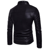 Men's Motorcycle Faux Leather Jacket - Black - Jacket - 4XL - PU Leather - image 12