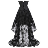Women's Black Victorian Corset Dress - Black - 1 / Corset + Skirt - 6XL - Polyester Lace - image 6