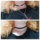Women's Black Leather Velvet Chokers - Black 1 - 13 Pcs Mixed Choker Set - Polyester/Lace/PU Leather - image 1