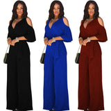 Women's Elegant Wide Leg Flared Pantsuit - Black - Elegant Pant Suit - XXL - Polyester - image 40