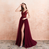 Women's Long Chiffon Tulle Prom Dress - Dark Gray - Dress - 22W - Chiffon/Tulle - image 41