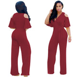 Women's Elegant Wide Leg Flared Pantsuit - Black - Elegant Pant Suit - XXL - Polyester - image 43