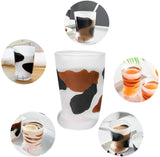 Cat Paw Frosted Glass Cup Sets - Brown 4 - 300ml 4pcs / Cat Paw Glass Set - Frosted Glass - image 6