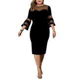 Women's Stylish Formal Party Midi Dress - Black - Dress - 5XL - Polyester/Chiffon - image 17