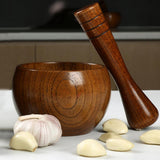 Wood Garlic Spice Crusher - Brown - Mortar and Pestle - Bamboo Wood - image 6