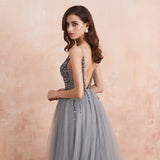 Women's Long Chiffon Tulle Prom Dress - Dark Gray - Dress - 22W - Chiffon/Tulle - image 26