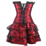 Women's Sweet Bustier Corset Dress Set - Green - Corset Skirt Set - 6XL - Polyester - image 15