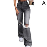 Women's Vintage Ripped Bell Bottom Jeans - Black - A / Harajuku Jeans - XXXL - Polyester Denim - image 19