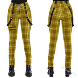 Women's Gothic Punk Plaid High Waist Pant - Red - Punk Plaid Skinny Pants - 5XL - Polyester - image 6