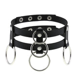 Women's Gothic Punk Cosplay Collars - Black 7 - OXQ05 / Punk Gothic Choker - Medium - PU Leather - image 16