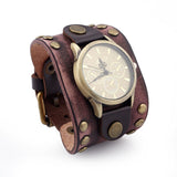 Men's Women's Wide Band Punk Watch - Light Brown - Punk Watch - 10.23" - Alloy / Leather - image 7