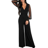 Women's Sassy Wide Leg Evening Pant Suit - Black - Wide Leg Evening Pant Suit - 3XL - Polyester Chiffon - image 1