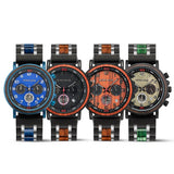 Men's Wooden Quartz Wrist Stop Watch - Blue/Black - E03-1 / Wood Watch - Wood/Stainless Steel - image 41