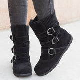 Funki Buys | Boots | Women's Buckled Suede Snow Ankle Boots - Gray : Suede Ankle Boot / 43 B / PU Suede Leather - image 46