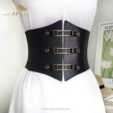 Women's Under Bust Waist Cincher Belts - Black - Round - Waist 60-80cm - PU Leather - image 23