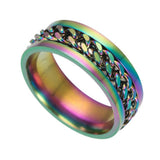 Men's Moveable Ring Stainless Steel Ring - Multi - Spinner Anxiety Ring - 11 - Titanium - image 21