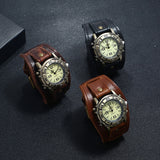 Men's Casual Roman Punk Retro Watch - Light Brown - Punk Watch - M - Stainless Steel / PU Leather - image 3