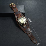 Men's Casual Roman Punk Retro Watch - Light Brown - Punk Watch - M - Stainless Steel / PU Leather - image 8