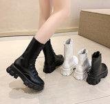Funki Buys | Boots | Women's Lace-up Chunky Combat Boots - Black - Ankle / With Plush Inner / 43 B / PU Leather - image 37