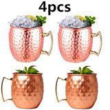 Moscow Mule 550ml Copper Mug Set Of 4 - Pink/Orange - Mug 4pcs - Large - Copper - image 5