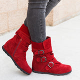 Funki Buys | Boots | Women's Buckled Suede Snow Ankle Boots - Gray : Suede Ankle Boot / 43 B / PU Suede Leather - image 27