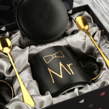 Mr and Mrs Coffee Mugs Bridal Gift-Set - White/Black - Mr and Mrs 2 Cup Set - 400ml - Ceramic - image 17