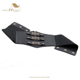 Women's Under Bust Waist Cincher Belts - Black - Round - Waist 60-80cm - PU Leather - image 24