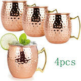 Moscow Mule 550ml Copper Mug Set Of 4 - Rose Gold - Mug 4pcs - Large - Copper - image 1