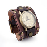 Men's Women's Wide Band Punk Watch - Dark Brown - Punk Watch - 10.23" - Alloy / Leather - image 10
