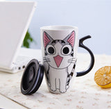 Large 20oz Ceramic Cat Mug + Spoon Lid - White - Pattern 1 / Cat Mug - 20oz - Porcelain - image 24