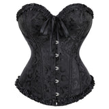 Women's Black Victorian Corset Dress - Black - 1 / Corset + Skirt - 6XL - Polyester Lace - image 2