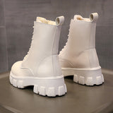 Funki Buys | Boots | Women's Lace-up Chunky Combat Boots - Black - Ankle / With Plush Inner / 43 B / PU Leather - image 13