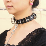 Women's Gothic Punk Cosplay Collars - Black 1 - Circle / Punk Gothic Choker - Medium - PU Leather - image 31
