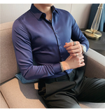 Men's Slim Fit British Style Dress Shirt 7XL - Royal Blue - Slim Fit Dress Shirt - 7XL - Polyester - image 31