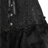 Women's Black Victorian Corset Dress - Black - 1 / Corset + Skirt - 6XL - Polyester Lace - image 10