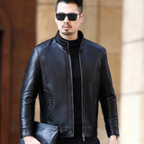 Men's Genuine Natural Leather Jackets - Black - Smart Jacket - 4XL - Genuine Leather - image 6