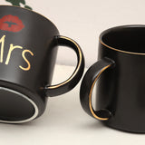 Mr and Mrs Coffee Mugs Bridal Gift-Set - White/Black - Mr and Mrs 2 Cup Set - 400ml - Ceramic - image 15