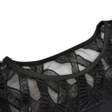 Women's Plus Size Lace Mesh Midi Dress - Black - Evening Dress - 6XL - Chiffon/Lace - image 40