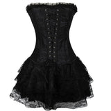 Women's Sweet Bustier Corset Dress Set - Green - Corset Skirt Set - 6XL - Polyester - image 16
