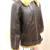 Men's Warm Faux Fur and Leather Jacket - Apricot - Faux Leather Jacket - 5XL - PU Leather Fleece - image 12